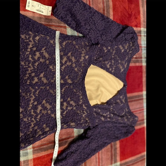 ROZ & ALI lace purple elegant stylish dress/size 4 - Picture 9 of 11